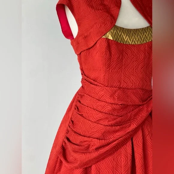 100% Handmade Silk Vintage Style Red DressPerfect Christmas Dress!
